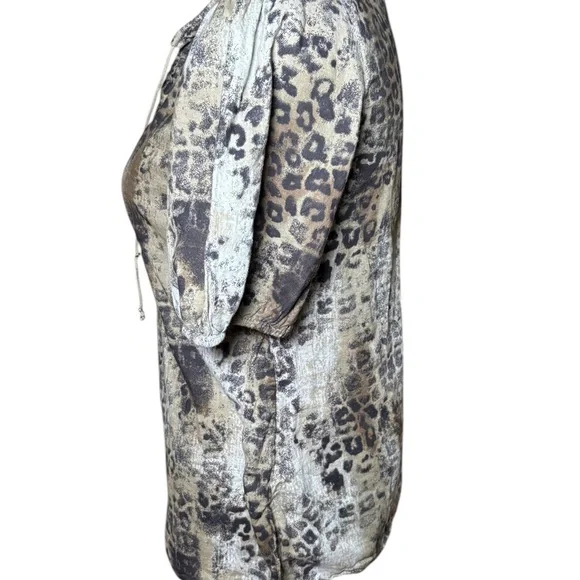 Calvin Klein Leopard Print V-Neck Women's Top Size M - Picture 4 of 15